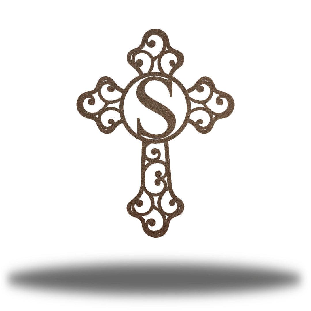 Riverside Designs-Cross Initial Monogram-Metal Wall Art Décor