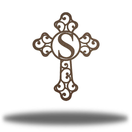 Riverside Designs-Cross Initial Monogram-Metal Wall Art Décor