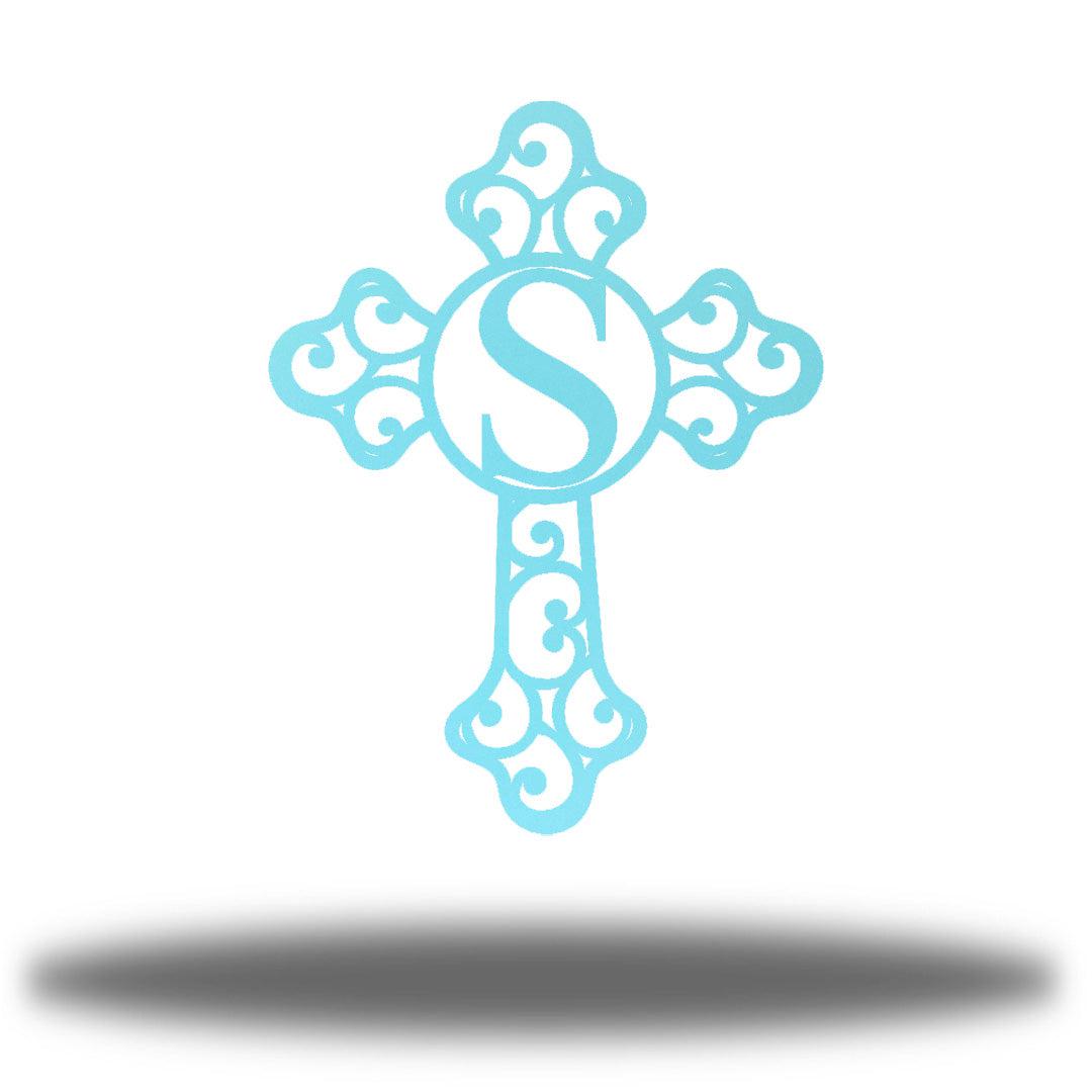 Riverside Designs-Cross Initial Monogram-Metal Wall Art Décor