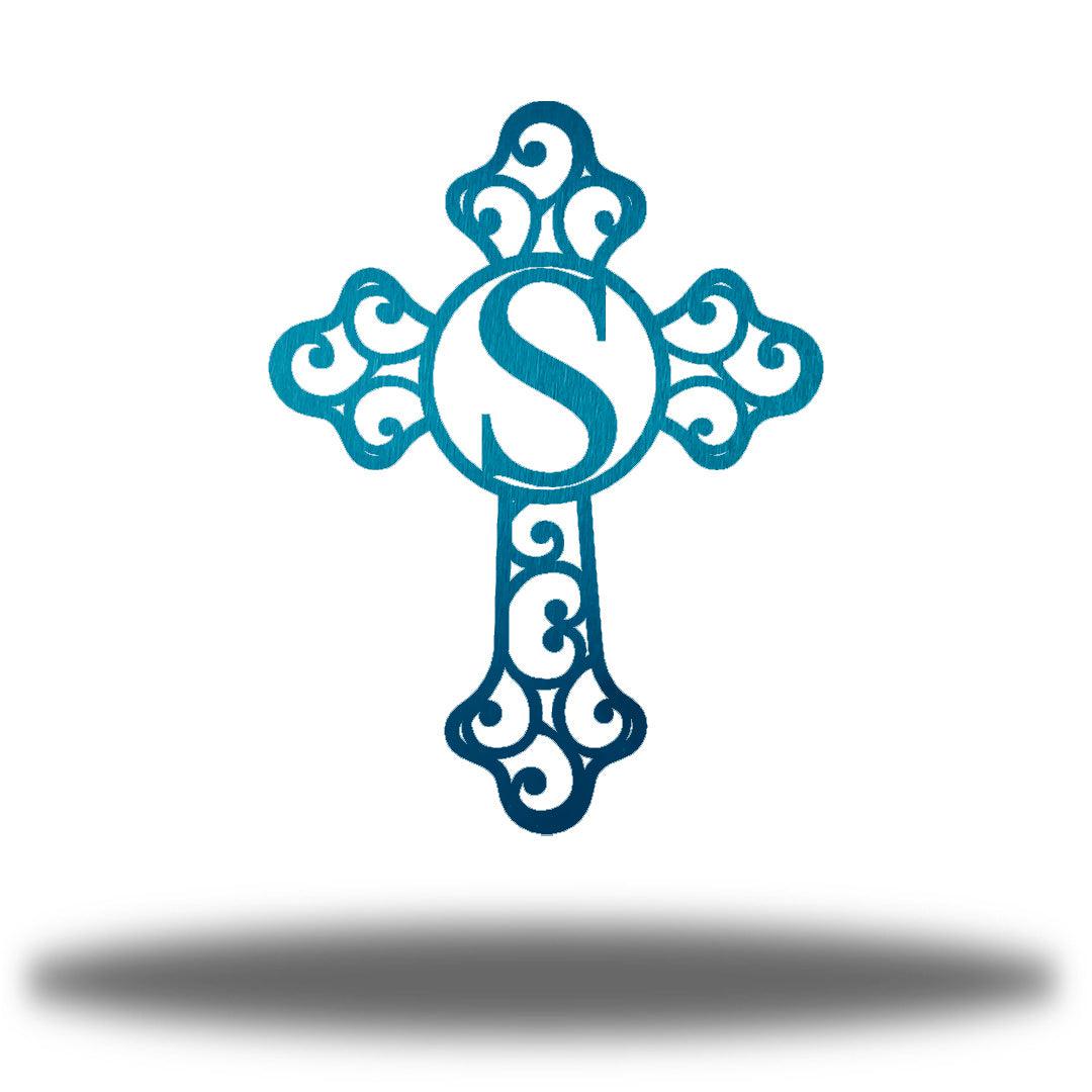 Riverside Designs-Cross Initial Monogram-Metal Wall Art Décor