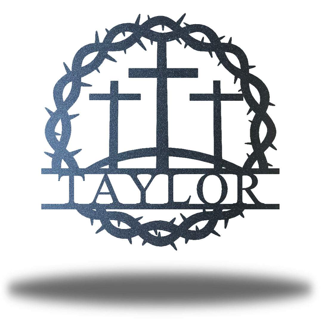 Riverside Designs-Crown of Thorns Monogram-Metal Wall Art Décor