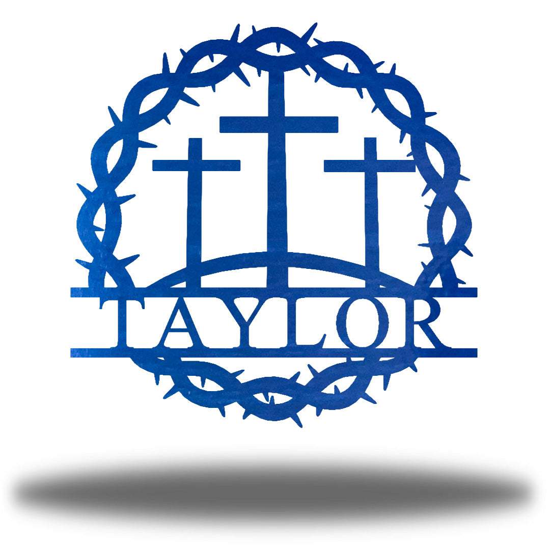 Riverside Designs-Crown of Thorns Monogram-Metal Wall Art Décor