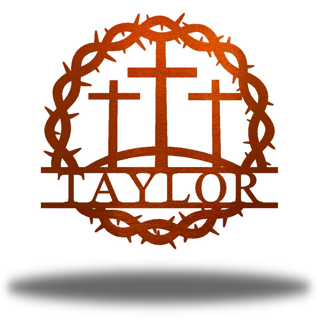 Riverside Designs-Crown of Thorns Monogram-Metal Wall Art Décor