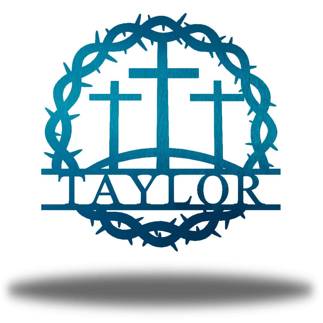 Riverside Designs-Crown of Thorns Monogram-Metal Wall Art Décor