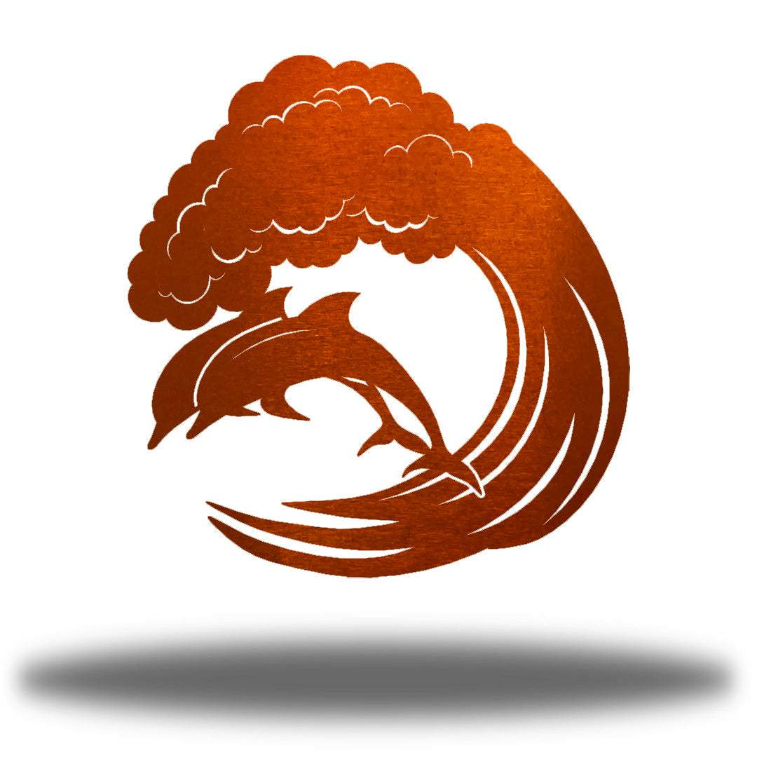 Riverside Designs-Dolphin Wave-Metal Wall Art Décor