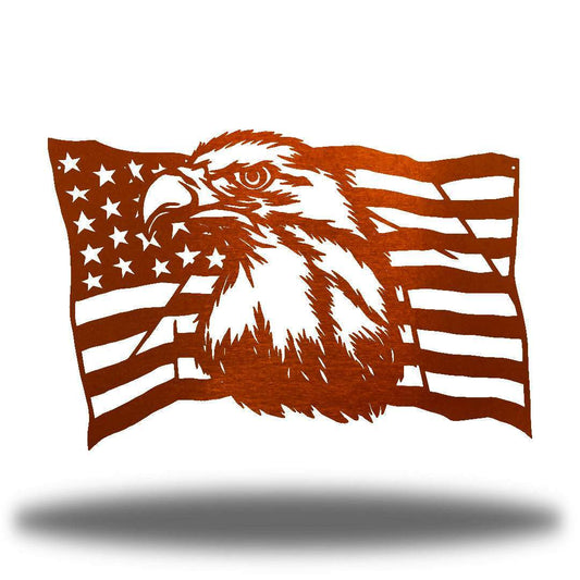 Riverside Designs-Eagle Flag-Metal Wall Art Décor