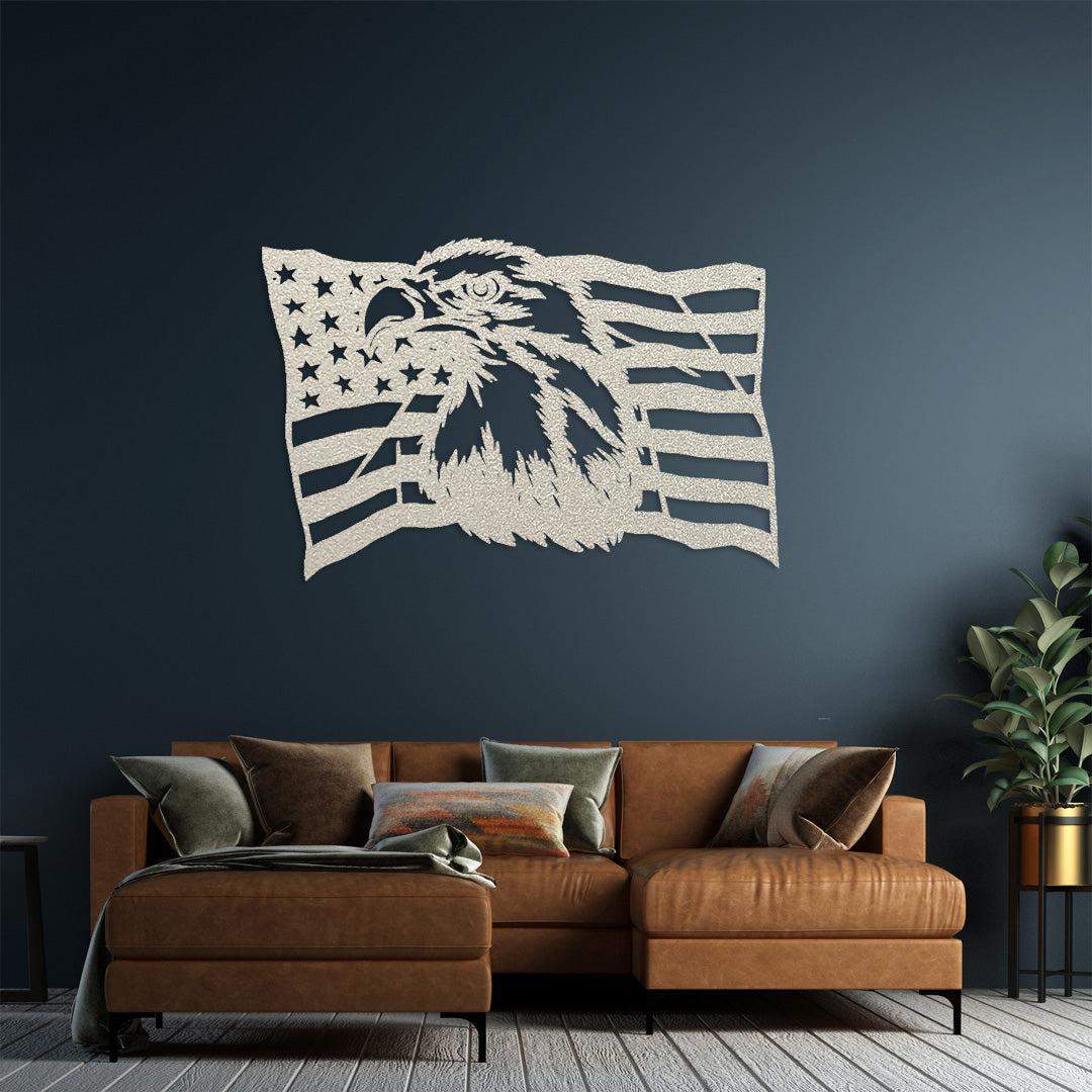 Riverside Designs-Eagle Flag-Metal Wall Art Décor