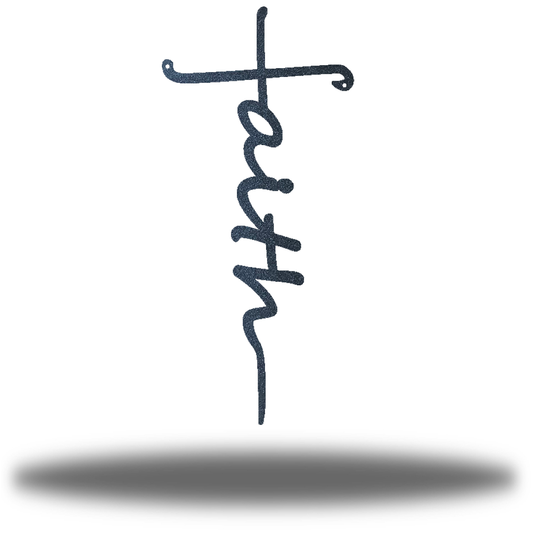 Riverside Designs-Cursive Faith Cross-Metal Wall Art Décor