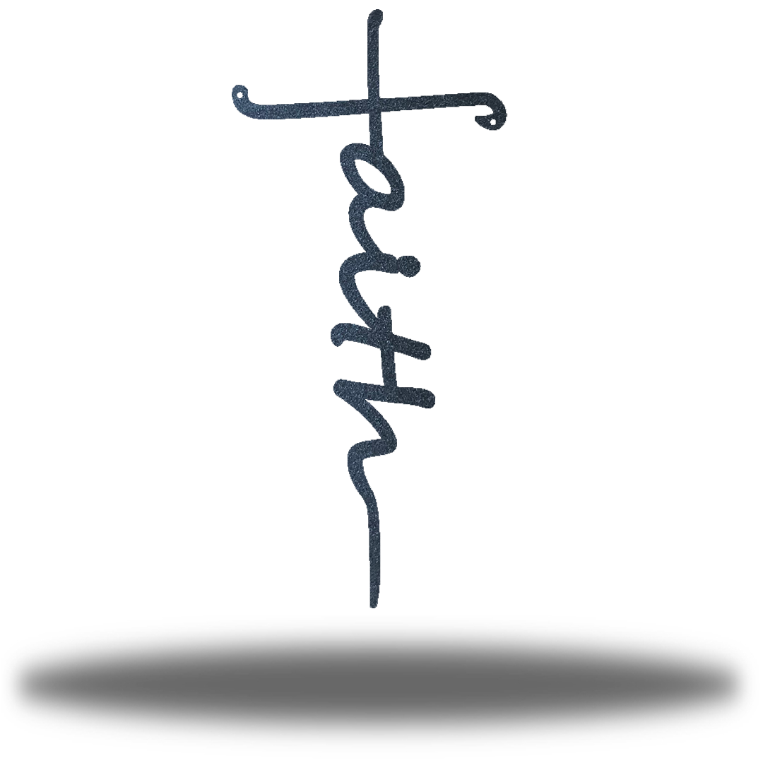 Riverside Designs-Cursive Faith Cross (CLEARANCE)-Metal Wall Art Décor