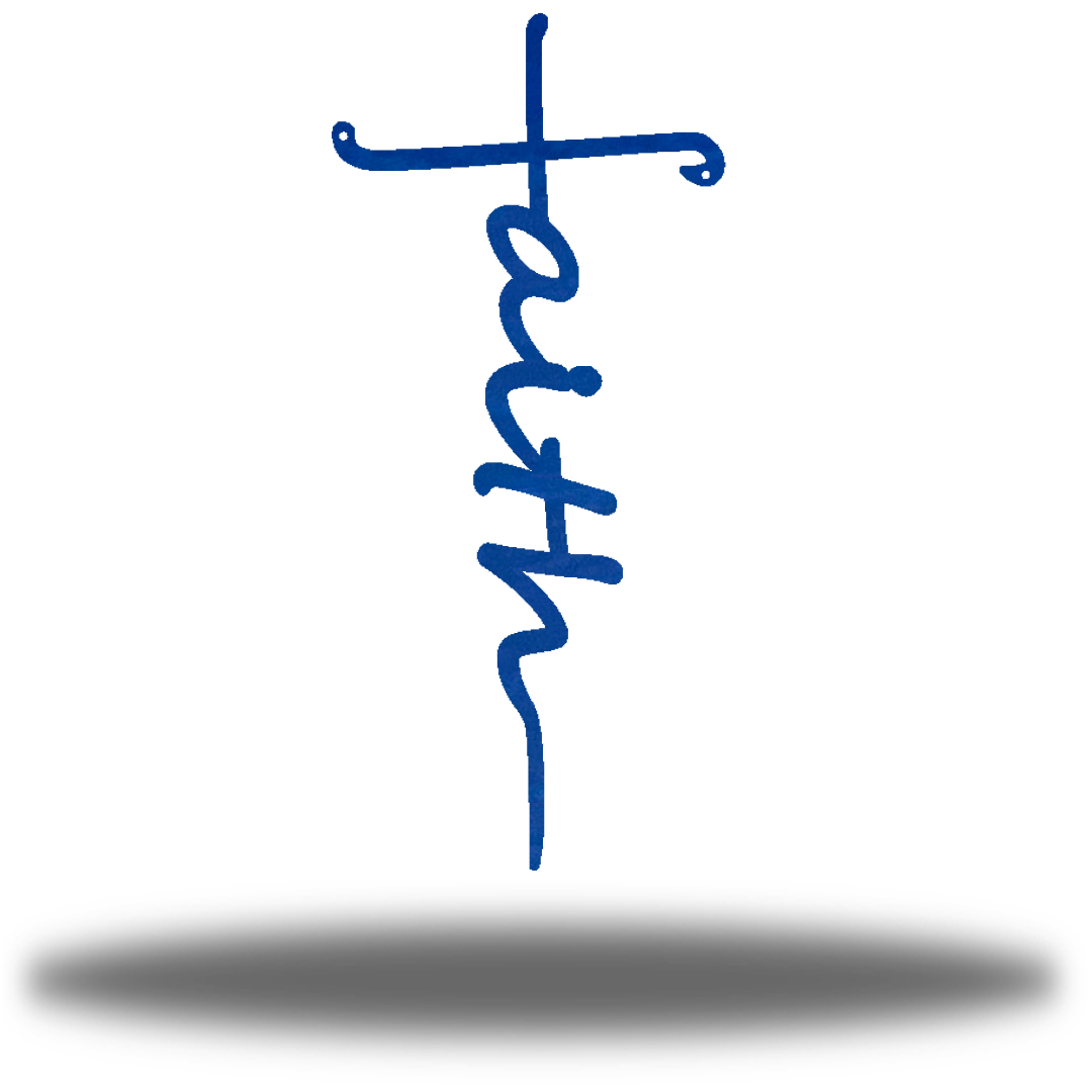 Riverside Designs-Cursive Faith Cross-Metal Wall Art Décor