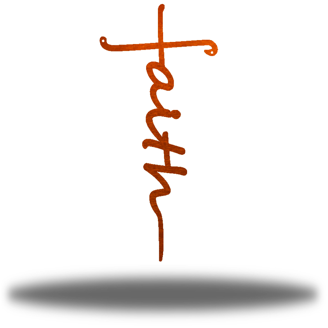 Riverside Designs-Cursive Faith Cross-Metal Wall Art Décor