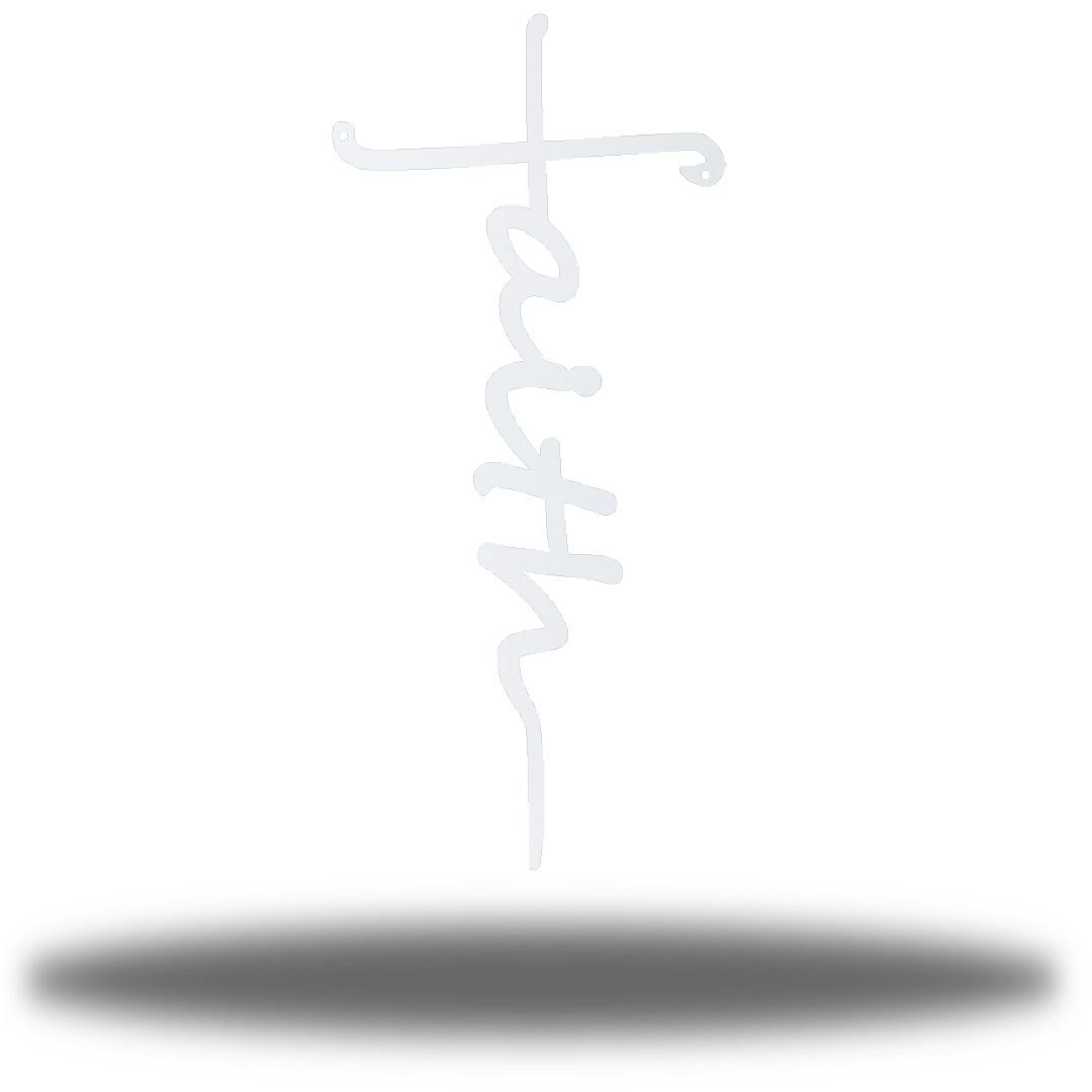 Riverside Designs-Cursive Faith Cross (CLEARANCE)-Metal Wall Art Décor