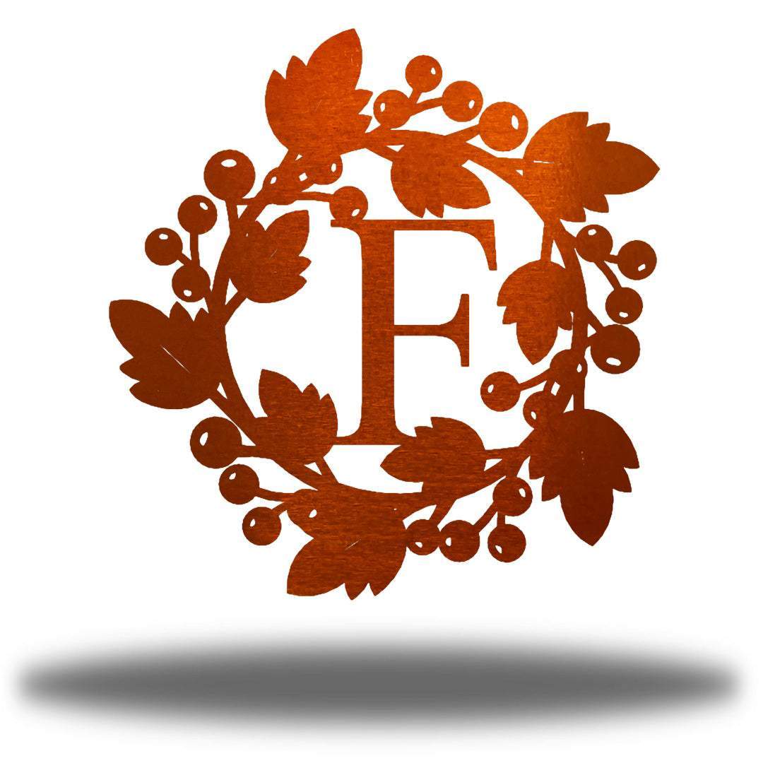 Riverside Designs-Fall Wreath Monogram-Metal Wall Art Décor