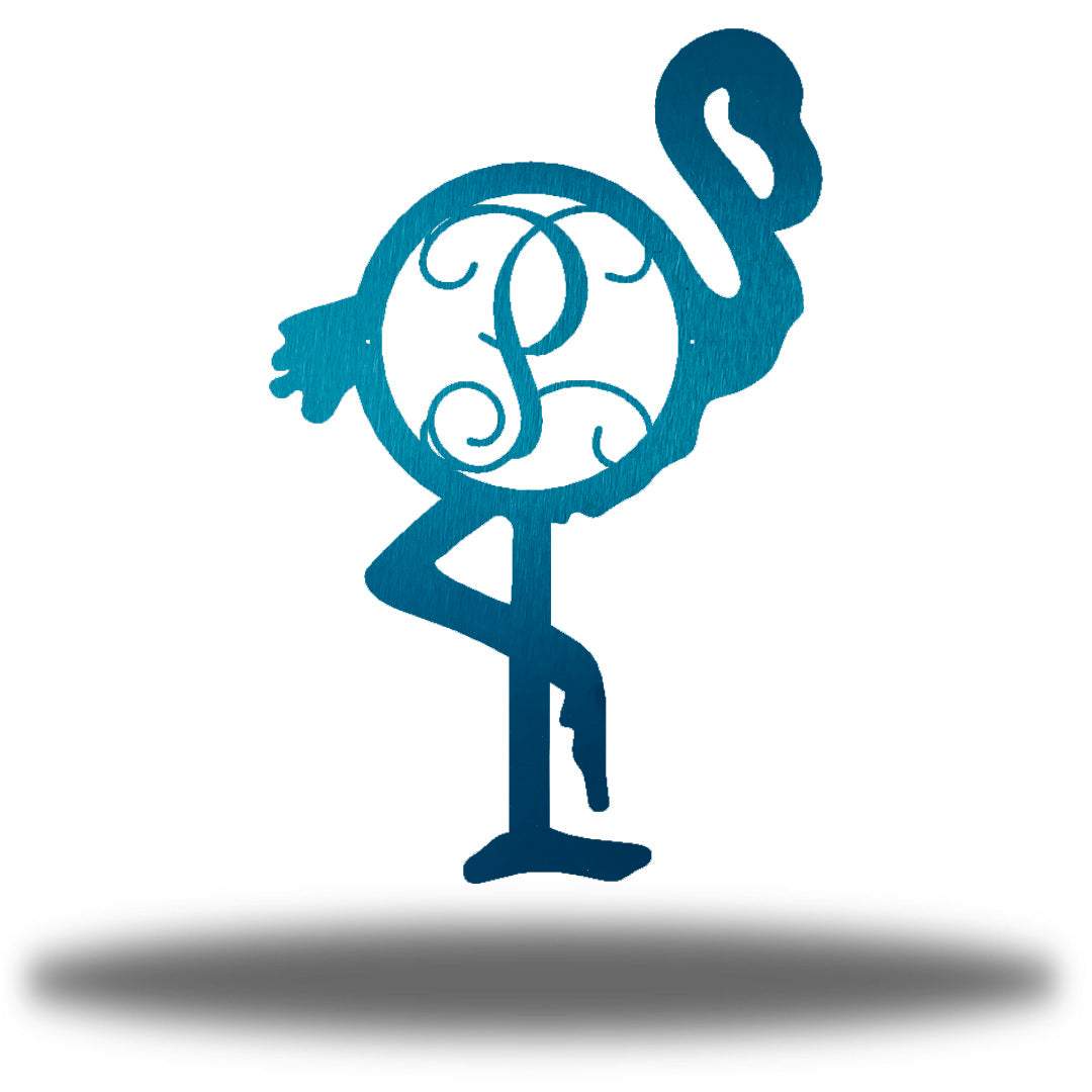 Riverside Designs-Flamingo Initial Monogram-Metal Wall Art Décor