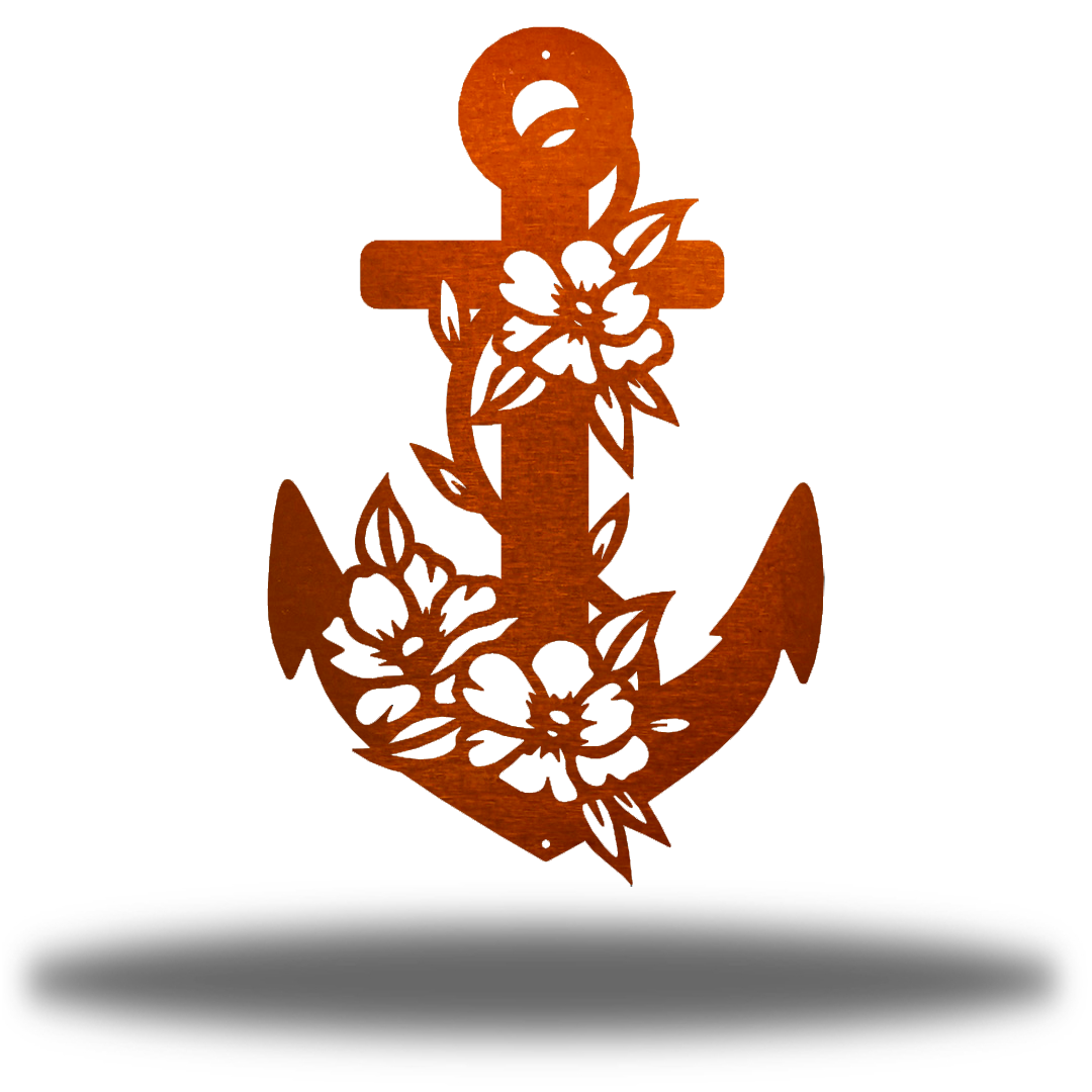 Riverside Designs-Floral Anchor-Metal Wall Art Décor