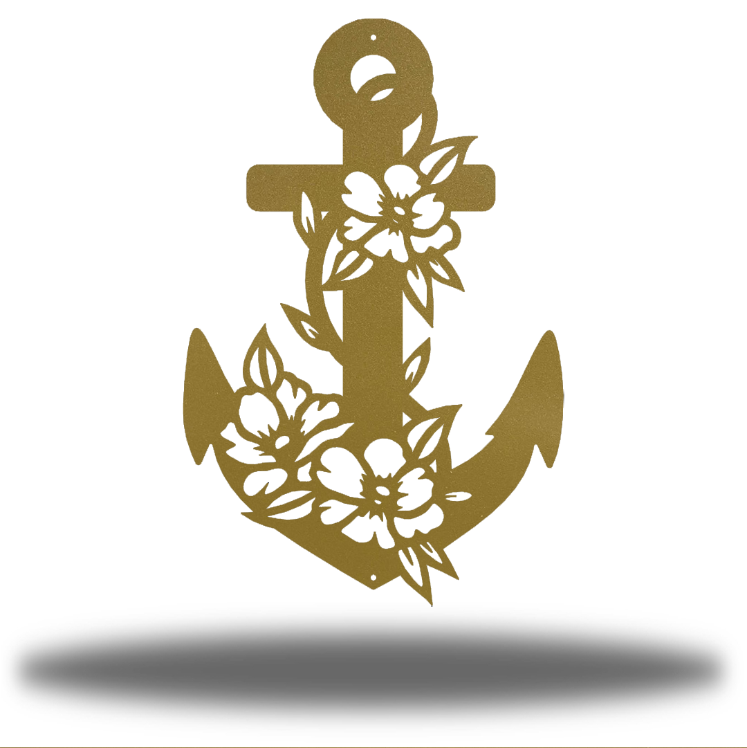 Riverside Designs-Floral Anchor-Metal Wall Art Décor