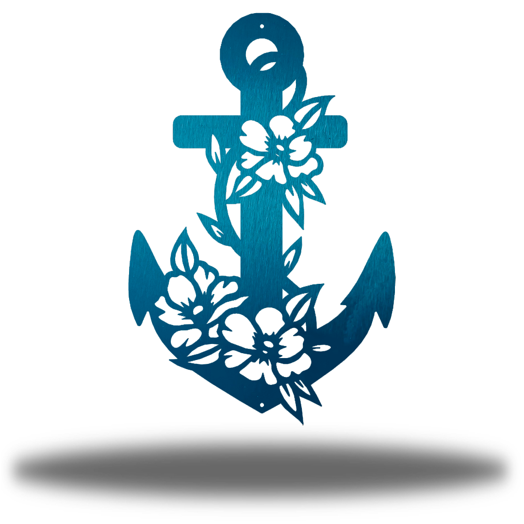 Riverside Designs-Floral Anchor-Metal Wall Art Décor