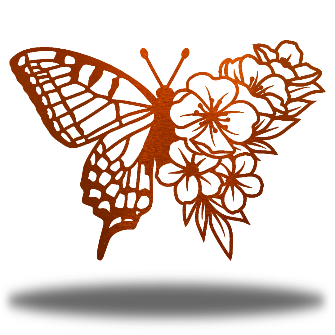 Riverside Designs-Floral Butterfly-Metal Wall Art Décor