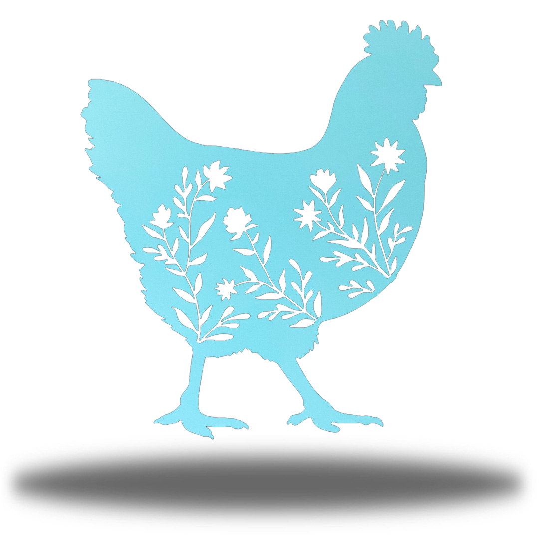 Riverside Designs-Floral Chicken-Metal Wall Art Décor