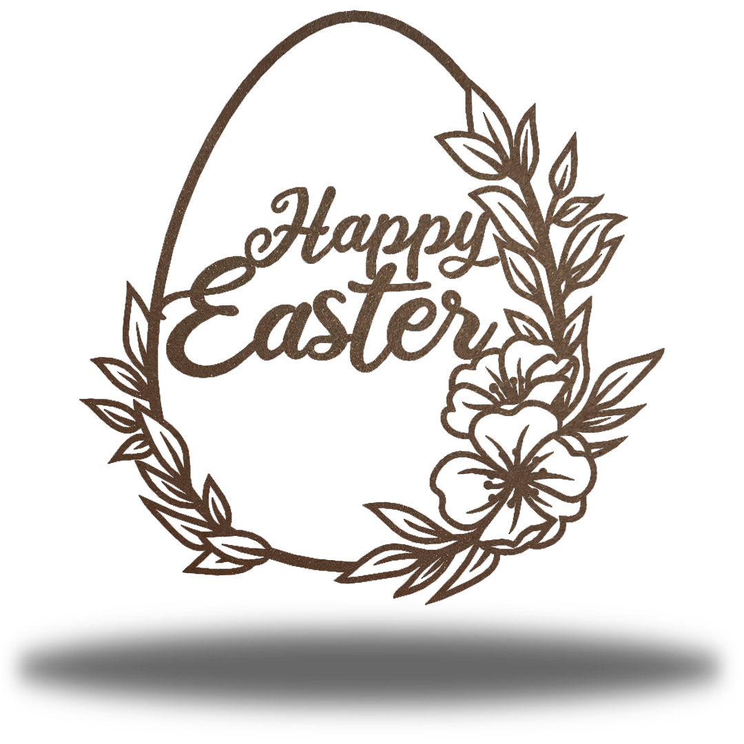 Riverside Designs-Floral Happy Easter Egg-Metal Wall Art Décor