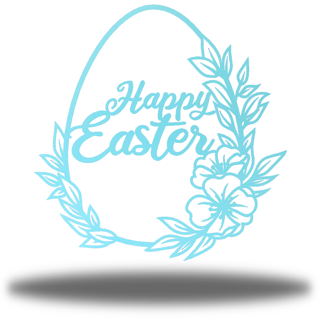 Riverside Designs-Floral Happy Easter Egg-Metal Wall Art Décor