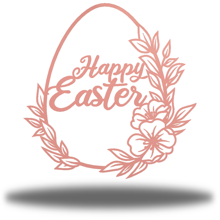 Riverside Designs-Floral Happy Easter Egg-Metal Wall Art Décor
