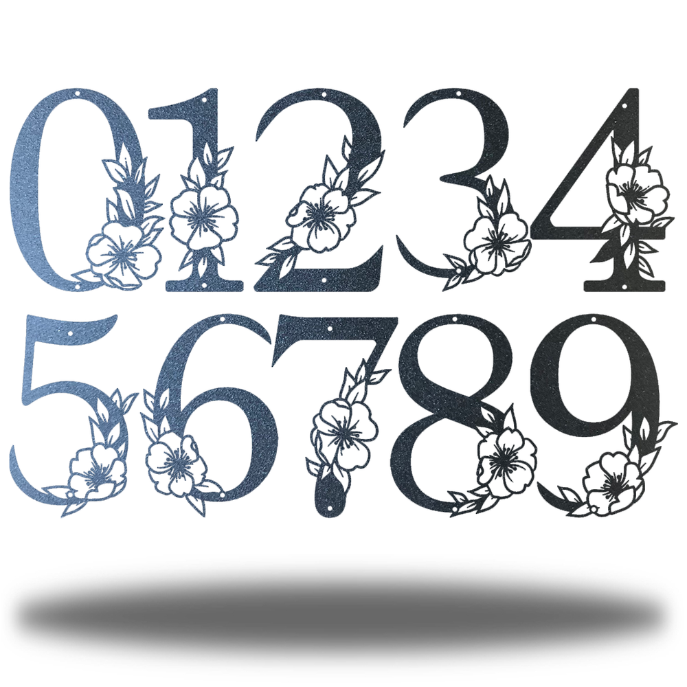 Riverside Designs-Floral House Address Numbers-Metal Wall Art Décor