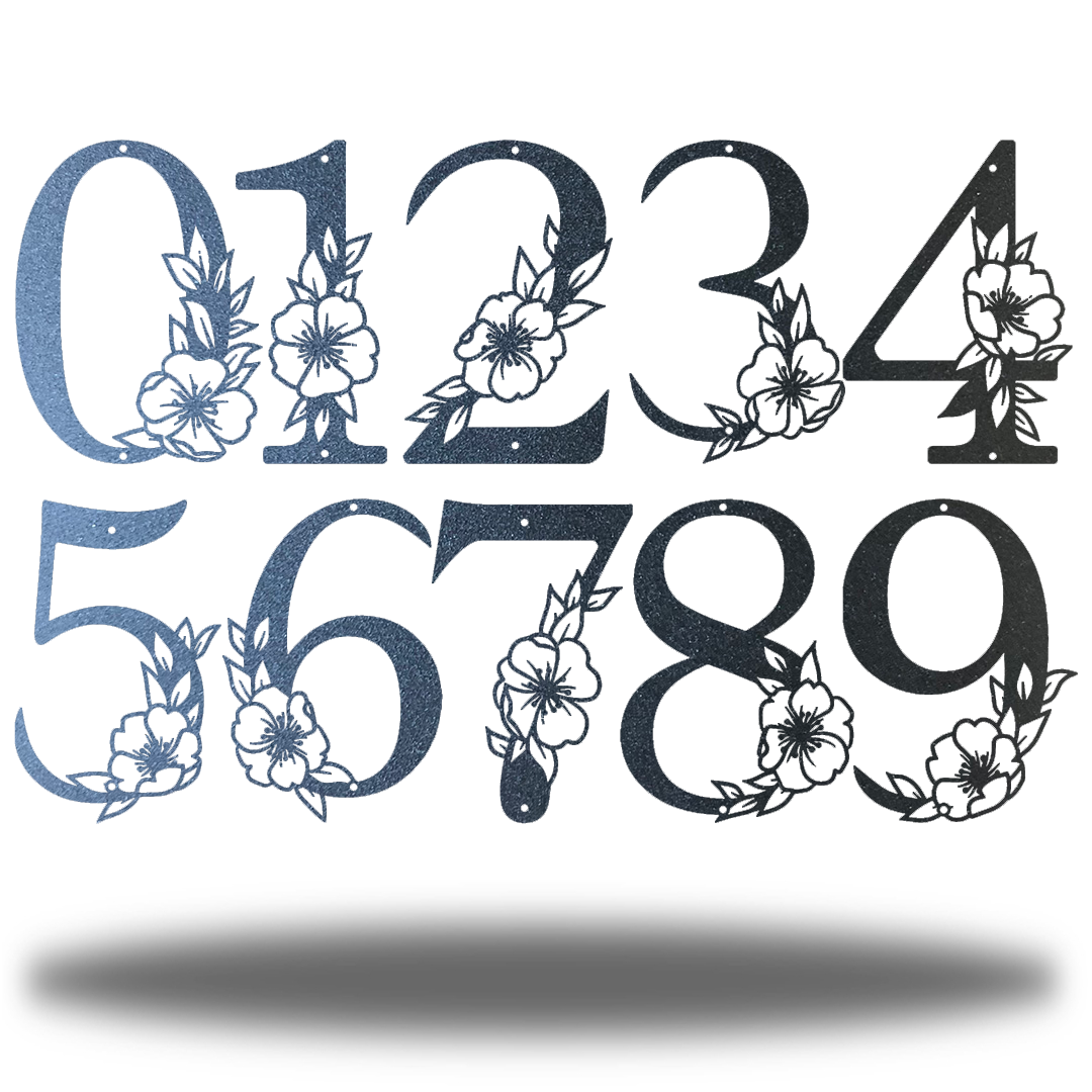 Riverside Designs-Floral House Address Numbers-Metal Wall Art Décor