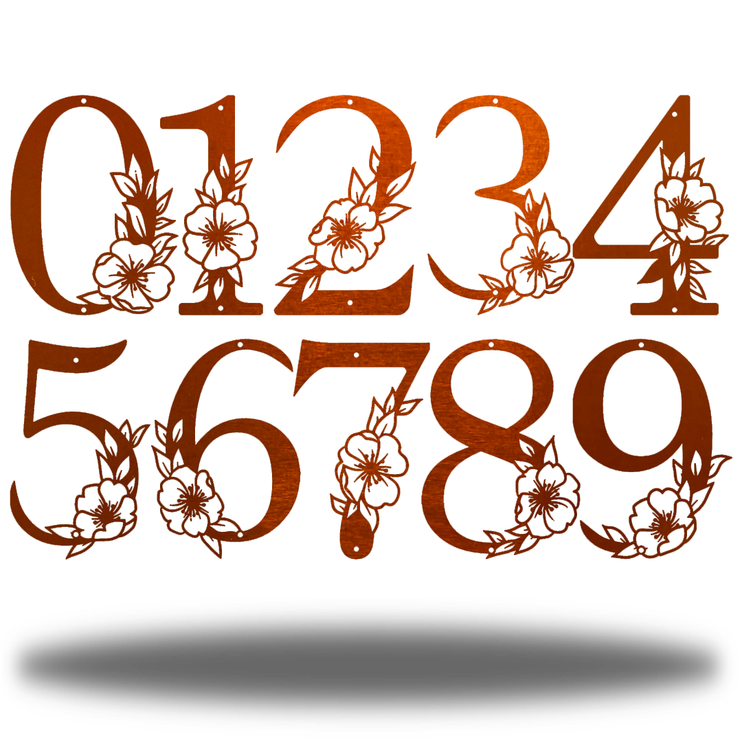 Riverside Designs-Floral House Address Numbers-Metal Wall Art Décor
