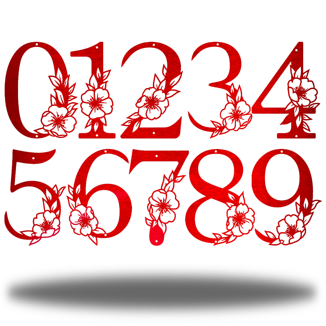 Riverside Designs-Floral House Address Numbers-Metal Wall Art Décor
