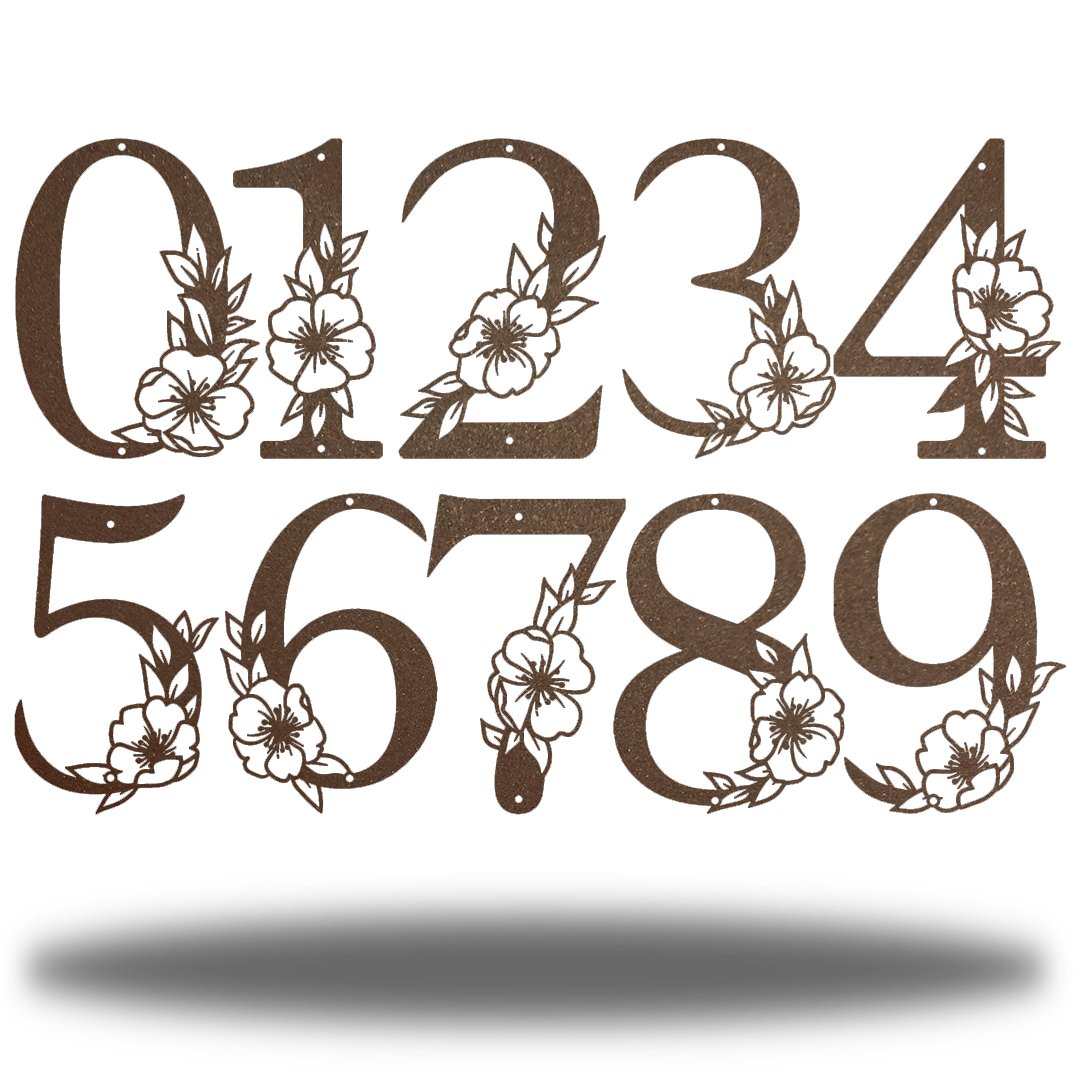 Riverside Designs-Floral House Address Numbers-Metal Wall Art Décor
