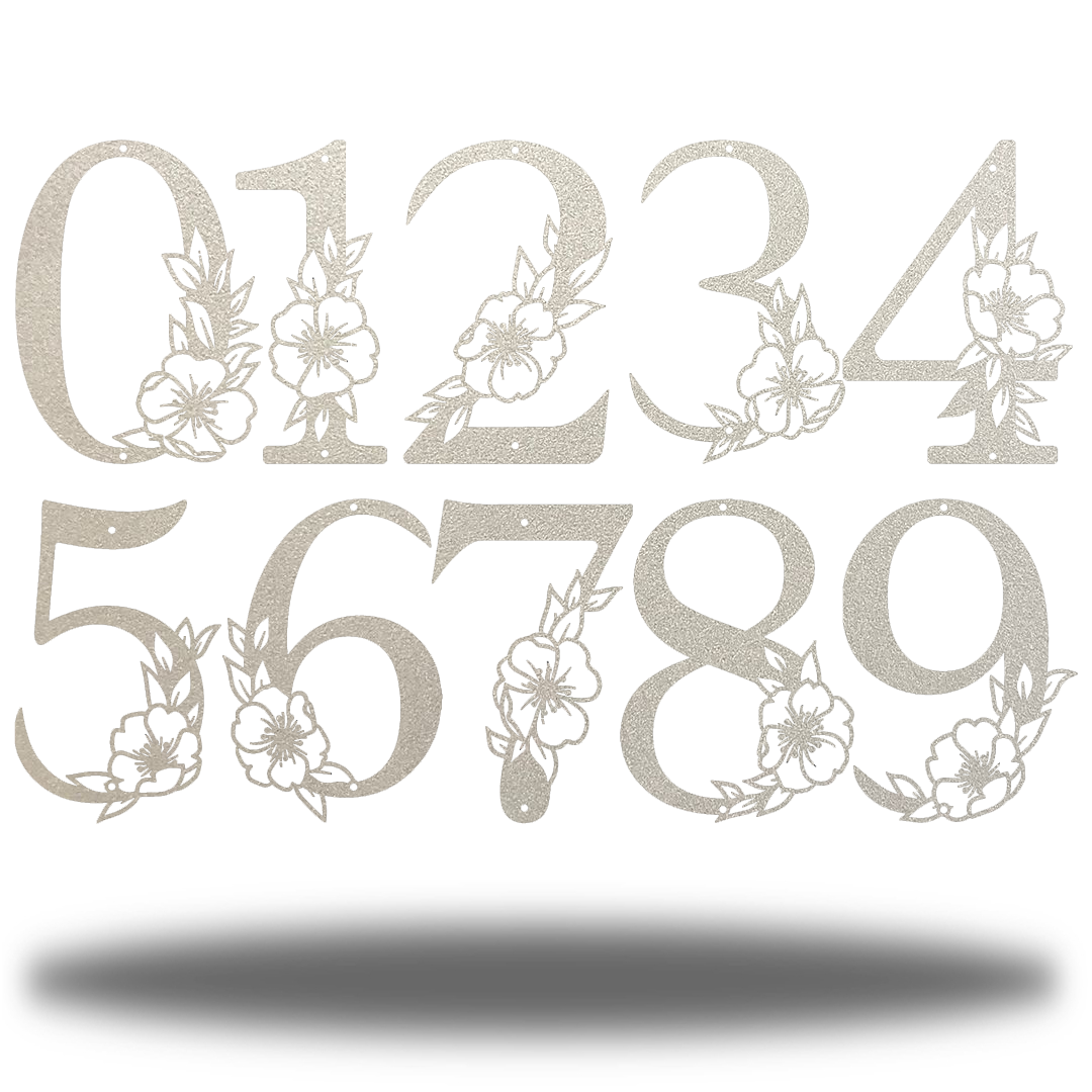 Riverside Designs-Floral House Address Numbers-Metal Wall Art Décor