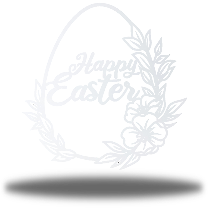 Riverside Designs-Floral Happy Easter Egg-Metal Wall Art Décor