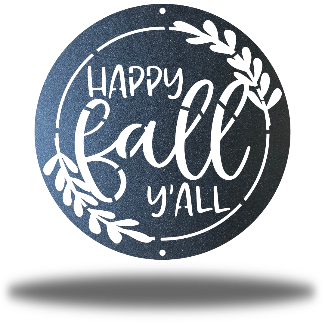 Riverside Designs-Happy Fall Y'all Circle-Metal Wall Art Décor