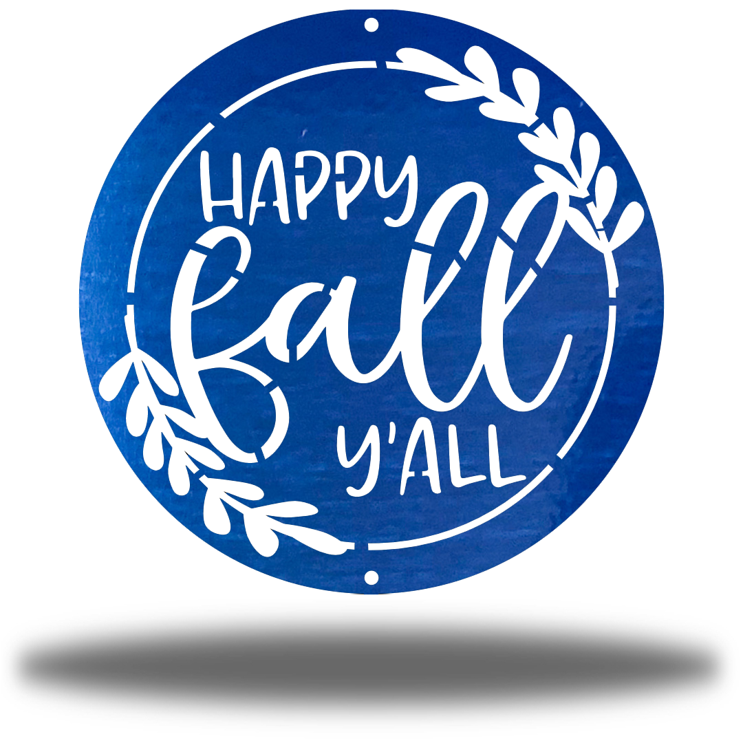 Riverside Designs-Happy Fall Y'all Circle-Metal Wall Art Décor