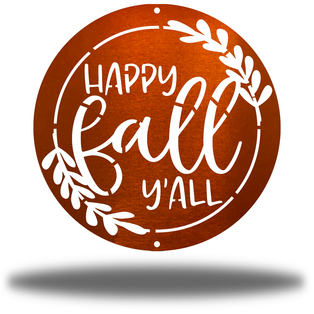 Riverside Designs-Happy Fall Y'all Circle-Metal Wall Art Décor