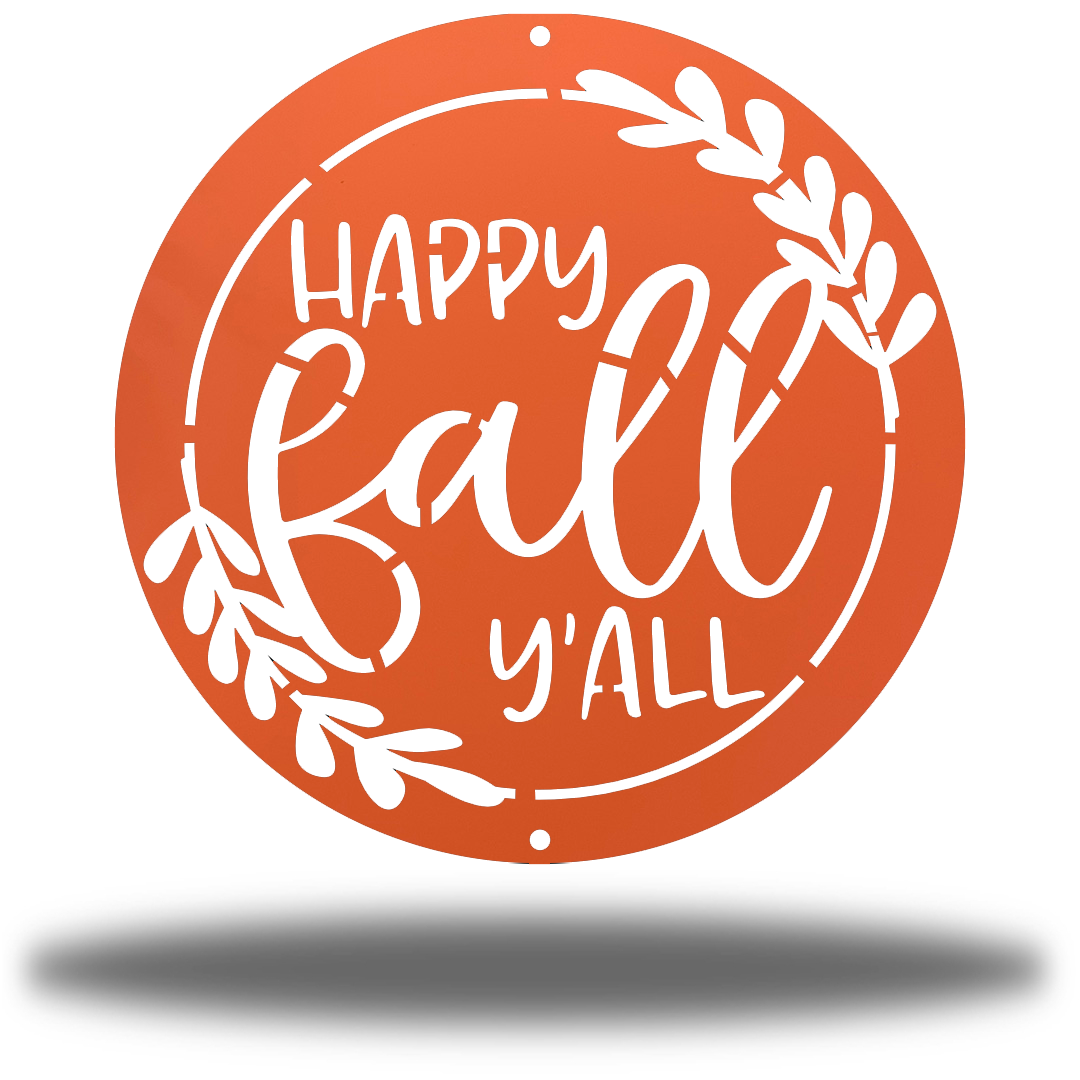 Riverside Designs-Happy Fall Y'all Circle-Metal Wall Art Décor