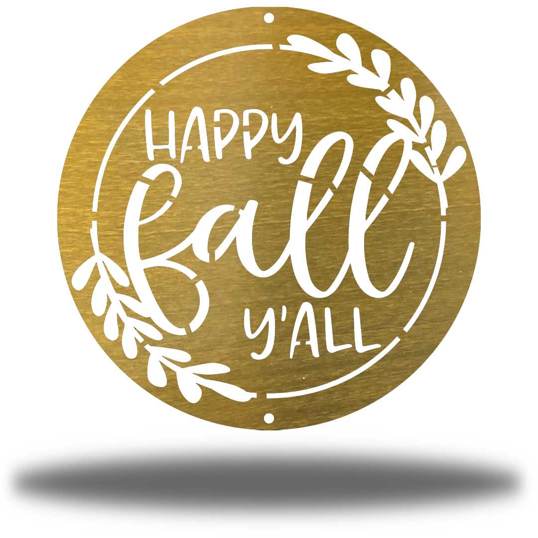 Riverside Designs-Happy Fall Y'all Circle-Metal Wall Art Décor