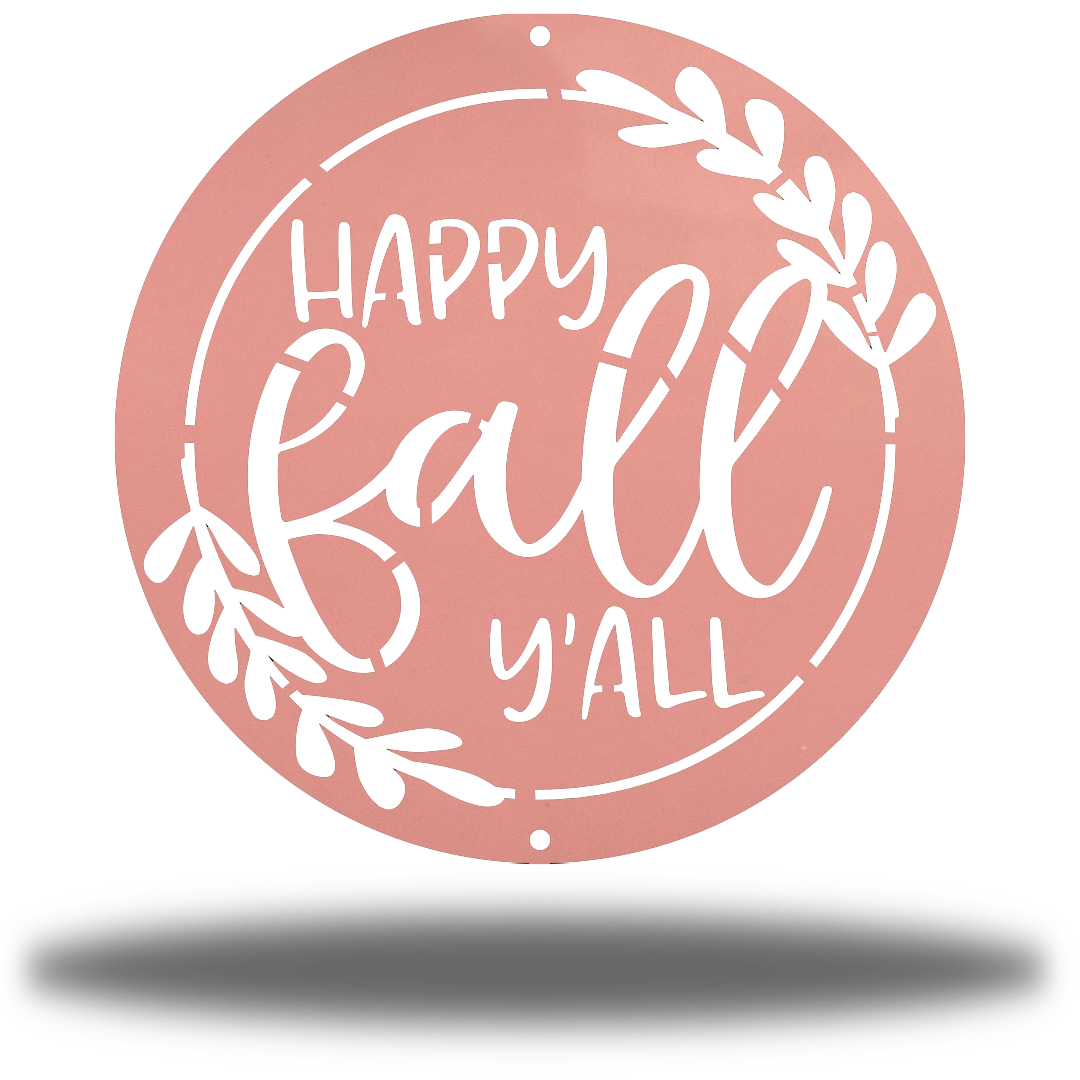 Riverside Designs-Happy Fall Y'all Circle-Metal Wall Art Décor