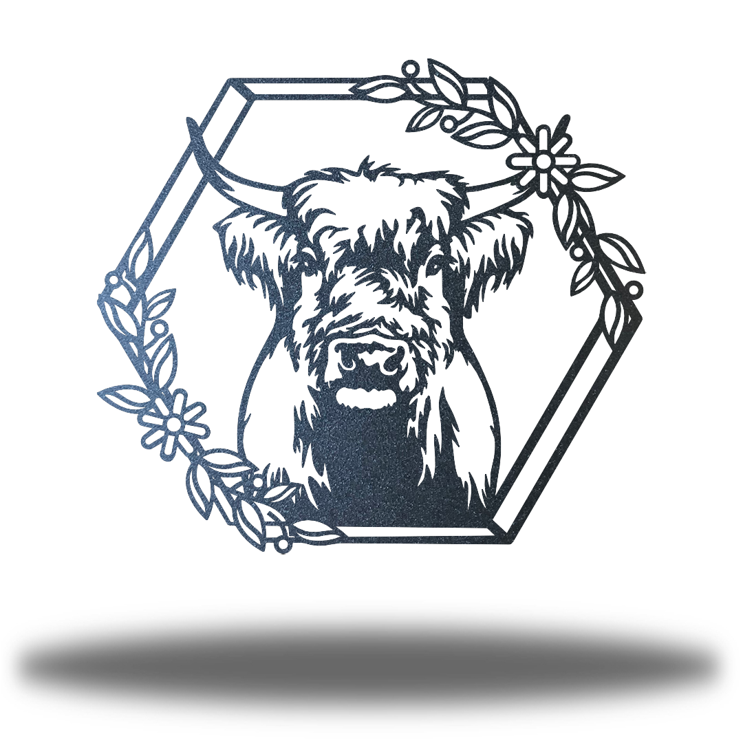 Riverside Designs-Highland Cow-Metal Wall Art Décor