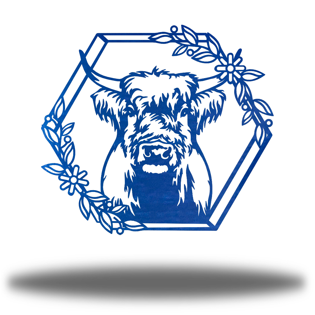 Riverside Designs-Highland Cow-Metal Wall Art Décor