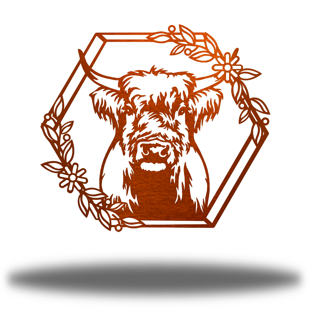 Riverside Designs-Highland Cow-Metal Wall Art Décor