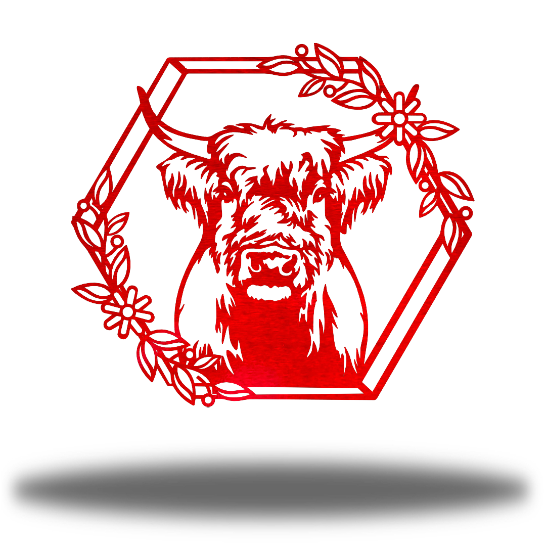 Riverside Designs-Highland Cow-Metal Wall Art Décor