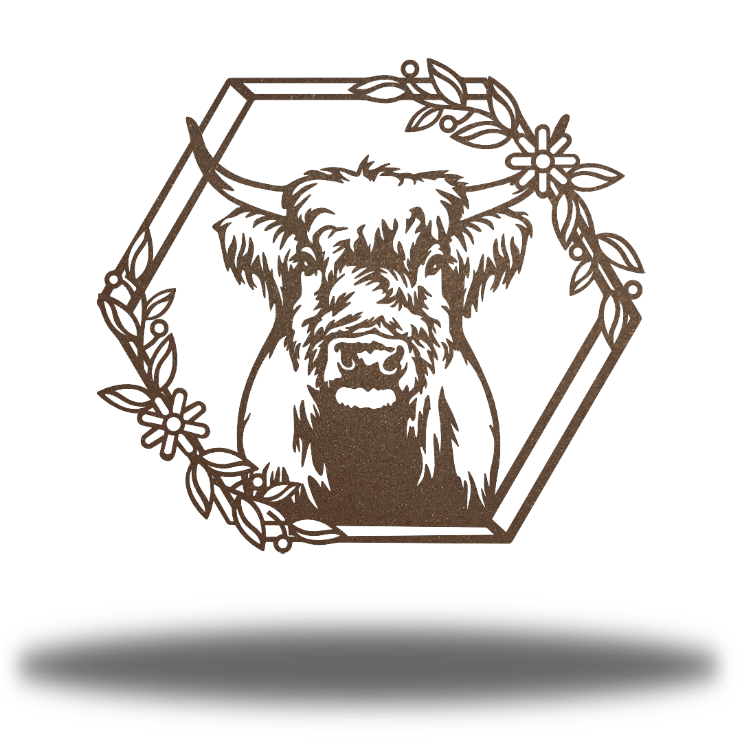 Riverside Designs-Highland Cow-Metal Wall Art Décor