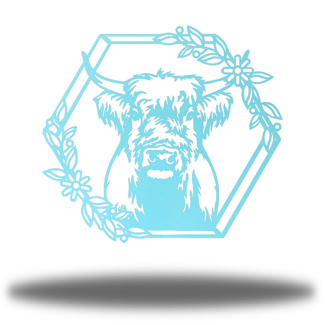 Riverside Designs-Highland Cow-Metal Wall Art Décor