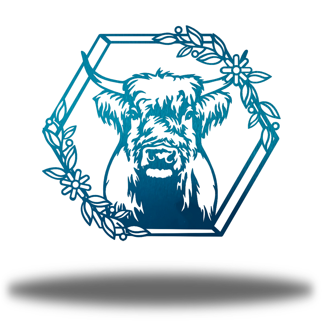 Riverside Designs-Highland Cow-Metal Wall Art Décor