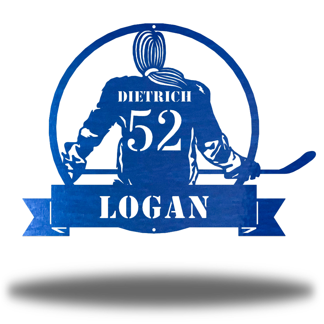 Riverside Designs-Hockey Girl Monogram-Metal Wall Art Décor