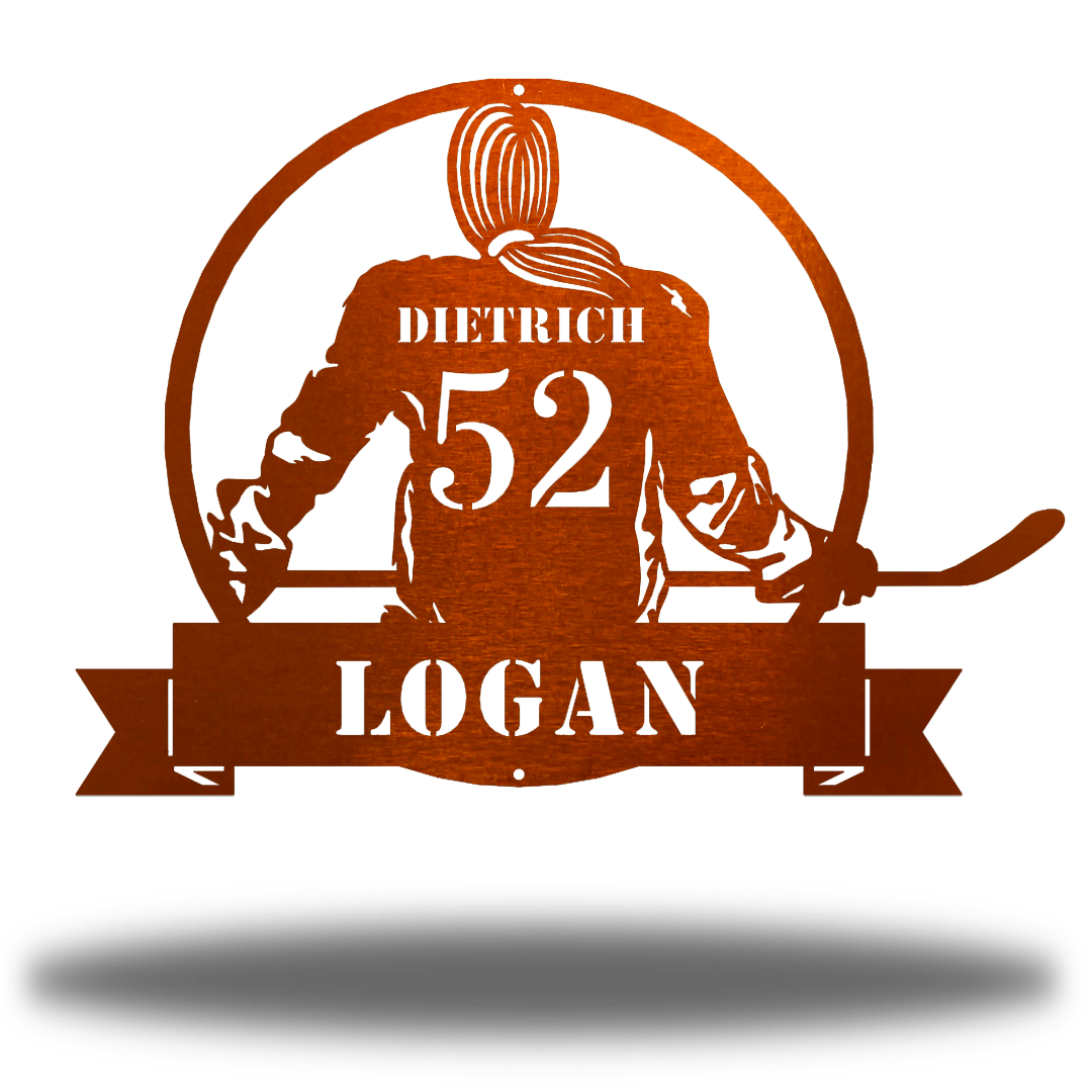 Riverside Designs-Hockey Girl Monogram-Metal Wall Art Décor