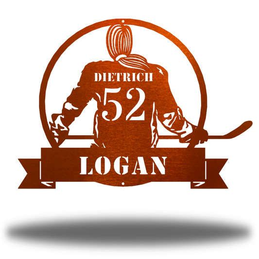 Riverside Designs-Hockey Girl Monogram-Metal Wall Art Décor