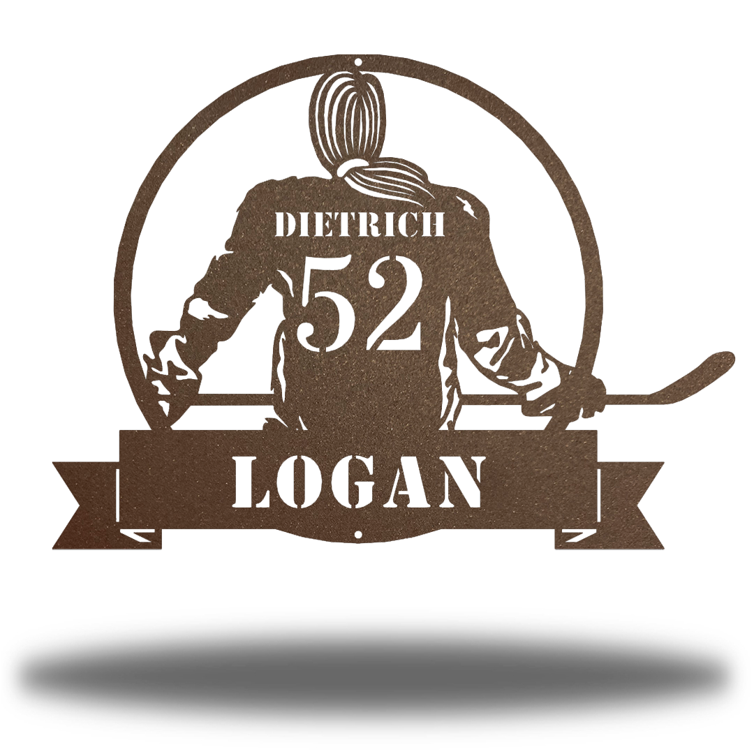 Riverside Designs-Hockey Girl Monogram-Metal Wall Art Décor